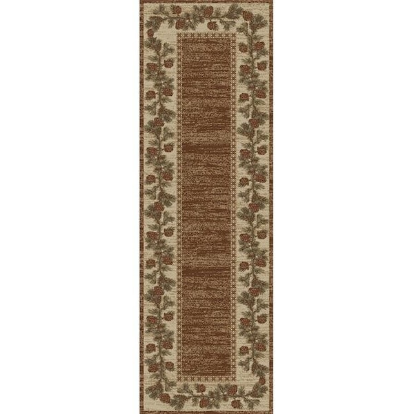 Mayberry Rug Mayberry Rug HS6708 2X8 2 ft. 3 in. x 7 ft. 7 in. Hearthside Mountain View Area Rug; Brown HS6708 2X8 - main